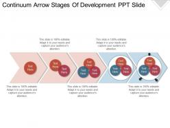 Continuum Arrow Stages Of Development Ppt Slide