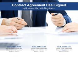 Contract agreement deal signed by business man with negotiation