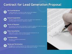 Contract for lead generation proposal ppt powerpoint presentation topics