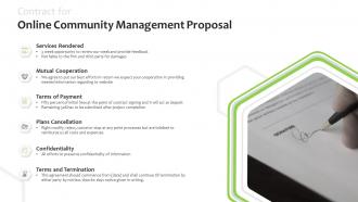Contract for online community management proposal plans cancellation powerpoint slides
