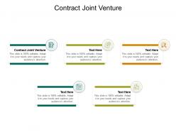 Contract joint venture ppt powerpoint presentation show graphics tutorials cpb