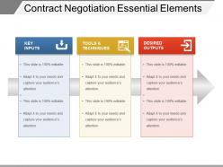Contract negotiation essential elements powerpoint slide clipart