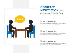 Contract negotiation icon successful business deal