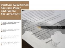 Contract negotiation showing paper and papers for agreement