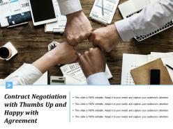 Contract negotiation with thumbs up and happy with agreement