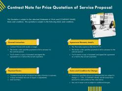 Contract note for price quotation of service proposal ppt gallery