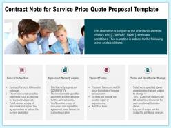 Contract Note For Service Price Quote Proposal Template Ppt Demonstration