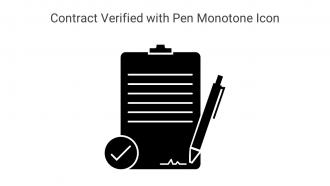 Contract Verified With Pen Monotone Icon In Powerpoint Pptx Png And Editable Eps Format