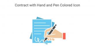 Contract With Hand And Pen Colored Icon In Powerpoint Pptx Png And Editable Eps Format