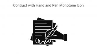 Contract With Hand And Pen Monotone Icon In Powerpoint Pptx Png And Editable Eps Format