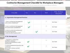 Contractor management checklist for workplace managers