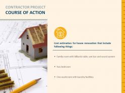 Contractor project course of action facilities ppt powerpoint portfolio grid