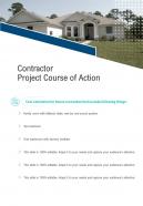 Contractor Project Course Of Action One Pager Sample Example Document
