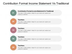 Contribution format income statement vs traditional ppt powerpoint presentation icon examples cpb