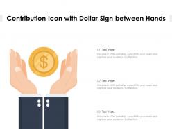 Contribution icon with dollar sign between hands