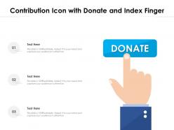 Contribution icon with donate and index finger
