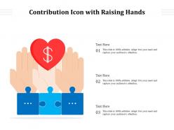 Contribution icon with raising hands