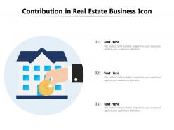 Contribution in real estate business icon