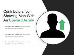 Contributors icon showing man with an upward arrow