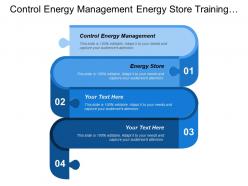 Control energy management energy store training access finance