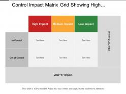 Control impact matrix grid showing high medium low impact