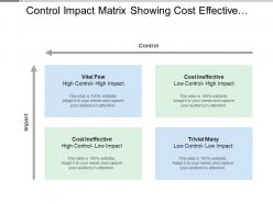 Control impact matrix showing cost effective impact