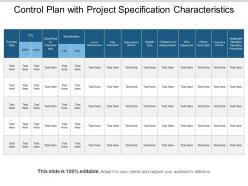 Control plan with project specification characteristics