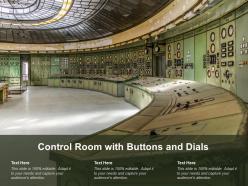 Control room with buttons and dials