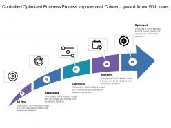 Controlled optimized business process improvement colored upward arrow with icons