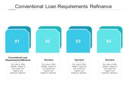 Conventional loan requirements refinance ppt powerpoint presentation slides graphics tutorials cpb