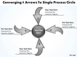 Converging 4 arrows to single process circle processs and powerpoint slides