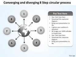 Converging and diverging 8 step circular process arrows network software powerpoint slides