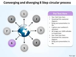 Converging and diverging 8 step circular process arrows network software powerpoint slides