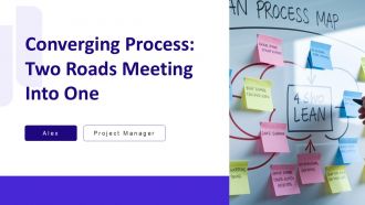 Converging Process Two Roads Meeting Into One PPT Outline AT