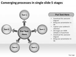 Converging processes single slide 5 stages cycle powerpoint slides
