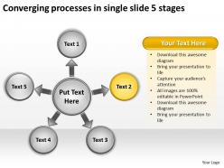 Converging processes single slide 5 stages cycle powerpoint slides