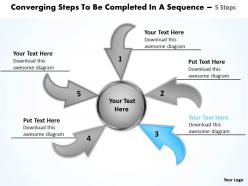 Converging steps to be completed a sequence 5 cycle process network powerpoint templates