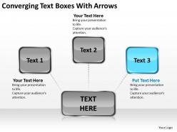 Converging text boxes with arrows circular spoke process powerpoint slides