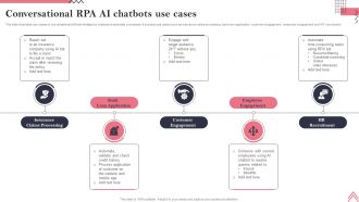 Conversational RPA AI Chatbots Use Cases