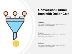 Conversion funnel icon with dollar coin