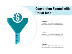 Conversion funnel with dollar icon