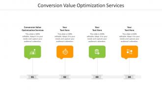 Conversion value optimization services ppt powerpoint presentation icon example file cpb