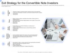 Convertible bond funding exit strategy for the convertible note investors ppt styles rules