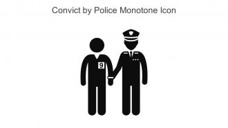 Convict By Police Monotone Icon In Powerpoint Pptx Png And Editable Eps Format