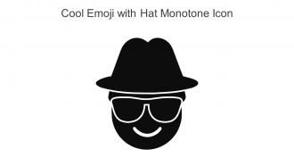 Cool Emoji With Hat Monotone Icon In Powerpoint Pptx Png And Editable Eps Format