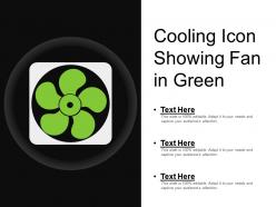 Cooling icon showing fan in green