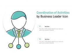 Coordination of activities by business leader icon
