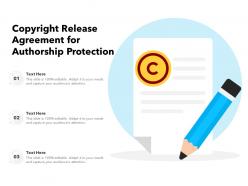 Copyright Release Agreement For Authorship Protection