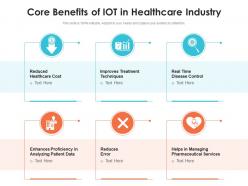 Core benefits of iot in healthcare industry