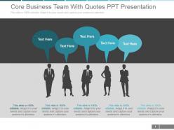 Core Business Team With Quotes Ppt Presentation
